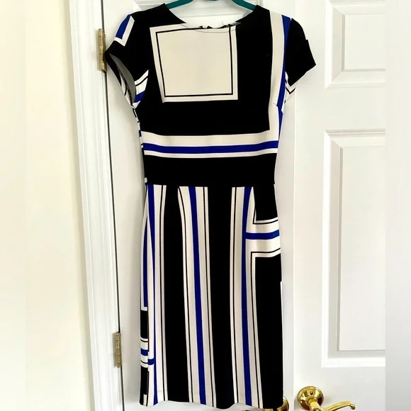 Aqua striped midi dress - Picture 2 of 2